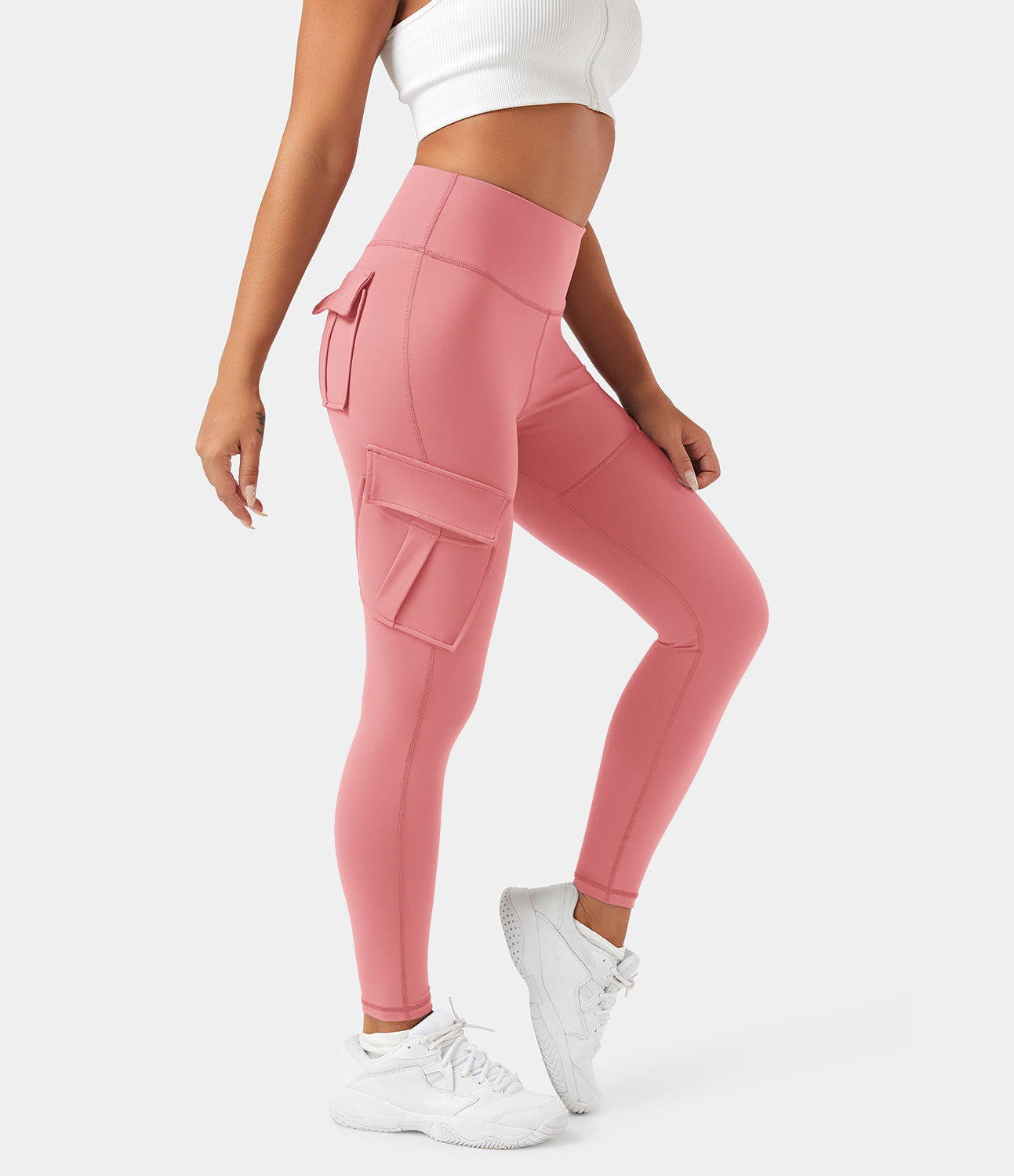 19% Discount! Halara High Waisted Cargo Pocket Skinny Yoga 7/8 Leggings -  Candy Pink - XL gym leggings leggings with pockets leggings with butt lift  Halara. Global