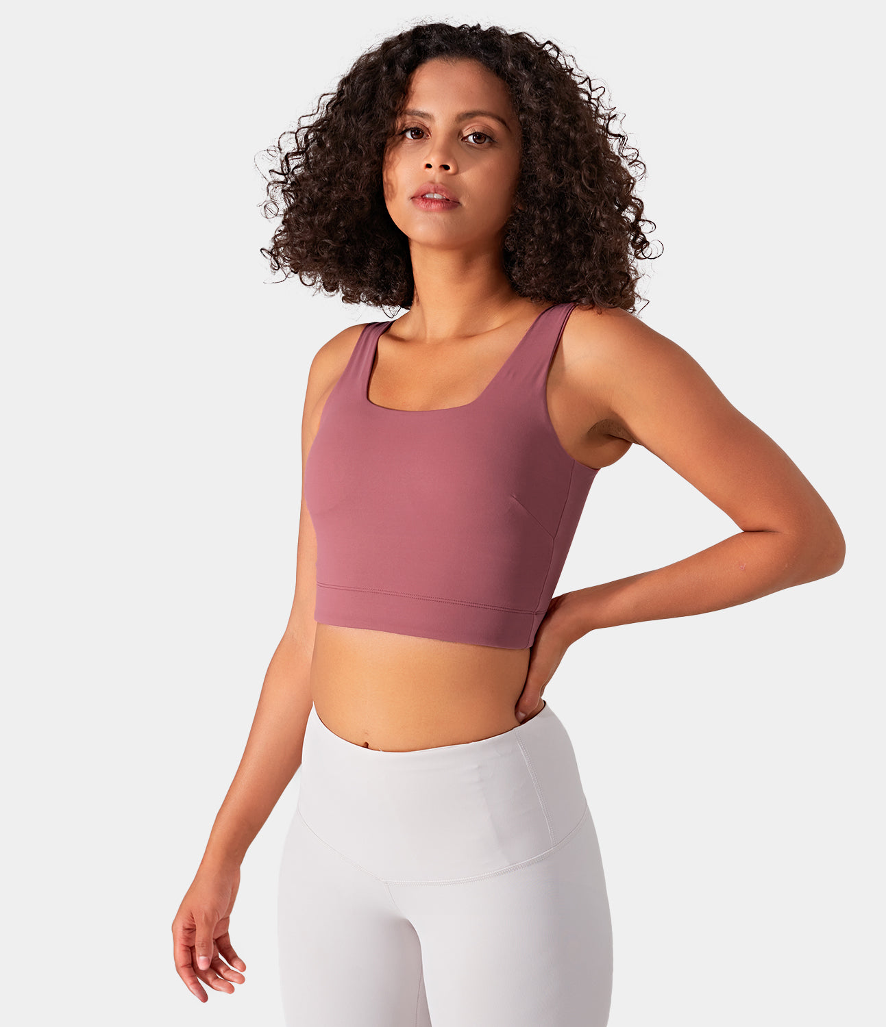 

Halara Medium Support Solid Longline Running Sports Bra - Terra Cotta Pink -  push up bra strapless bra backless bra sticky bra