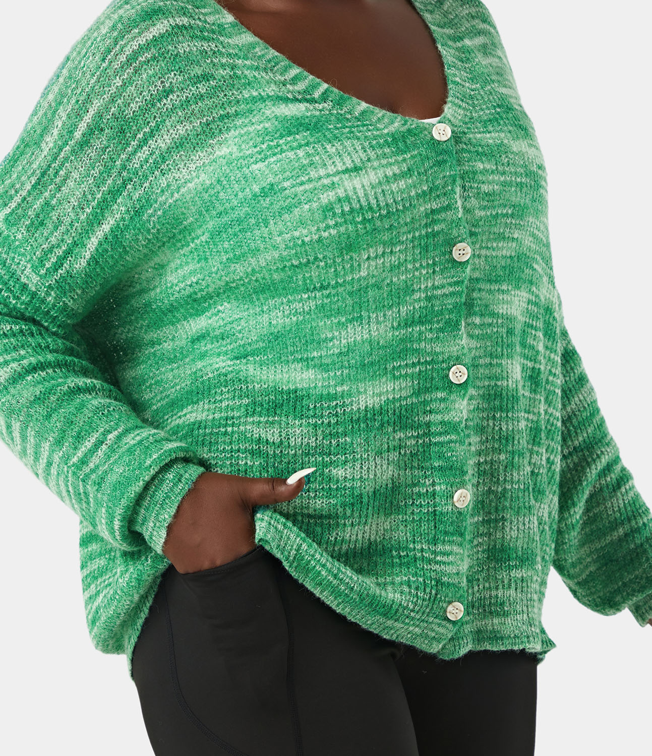 

Halara V-Neck Button Front Plus Size Cardigan - Seafoam