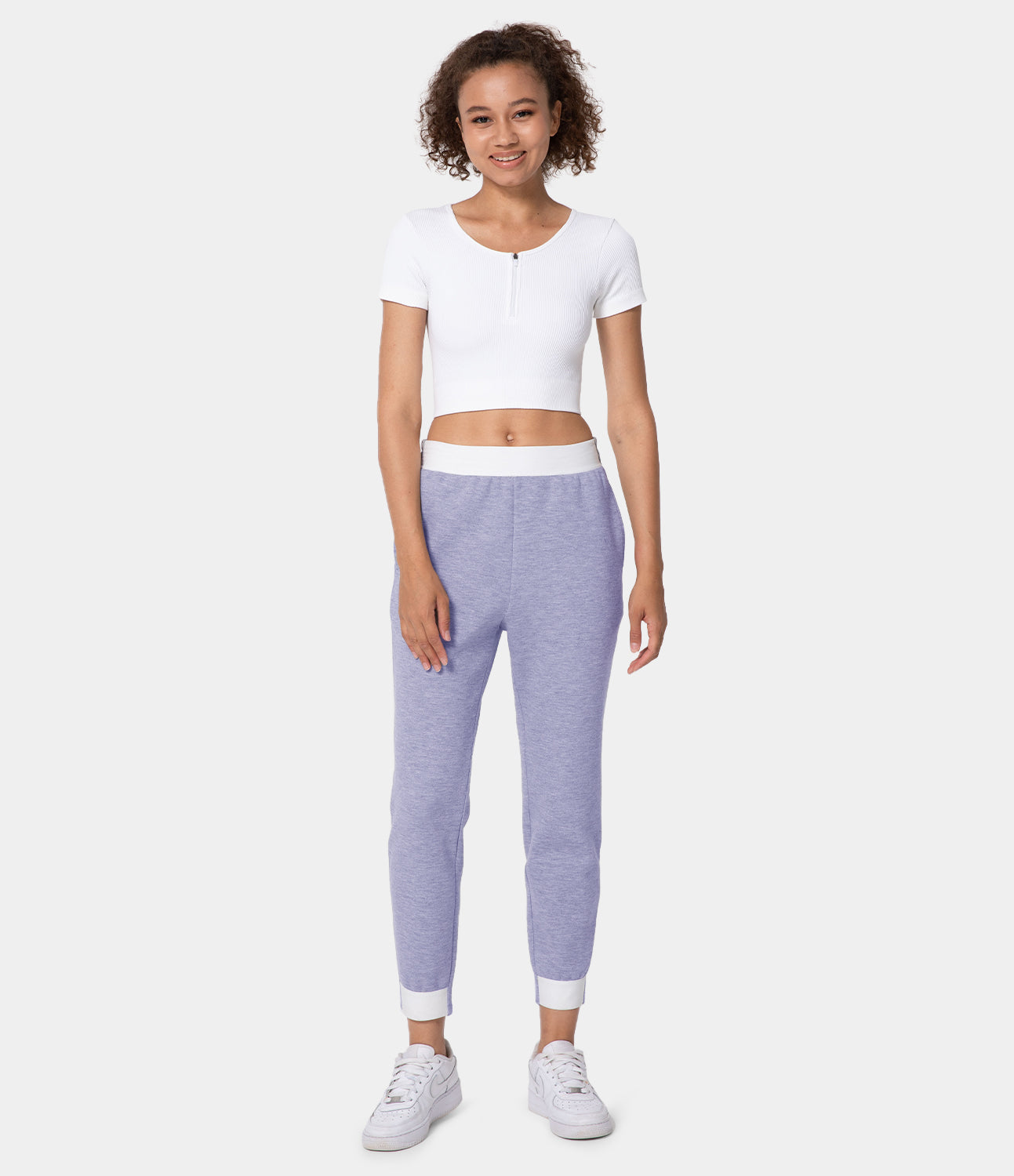 

Halara High Waisted Side Pocket Slimming Cotton Pants - Porcelain White -  sweatpants jogger pants stacked sweatpants cargo joggers