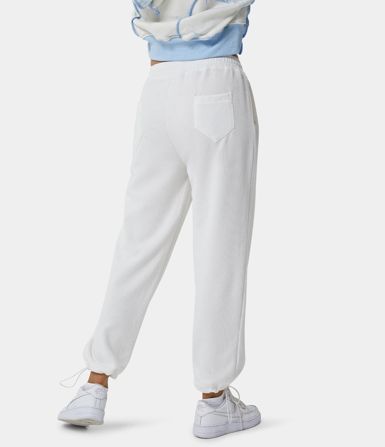 

Halara High Waisted Drawstring Side Pocket Classic Sweatpants - Porcelain White -  sweatpants jogger pants stacked sweatpants cargo joggers