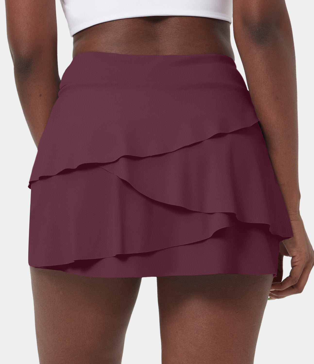 

Halara Everyday High Waisted Pocket Tiered Petal 2-in-1 Golf Skirt - Pink Purple -  midi skirt a line skirt golfing skirt