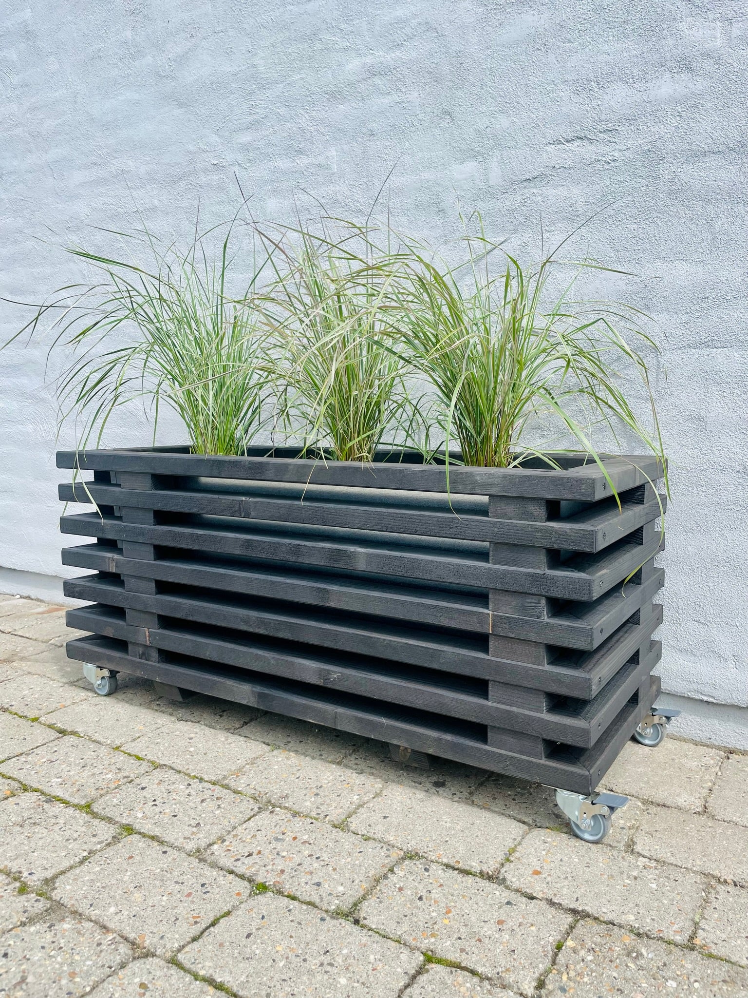 Billede af Luxus Plantekasse af Sorte Traller | 95 cm / 43 cm (7 lægter)