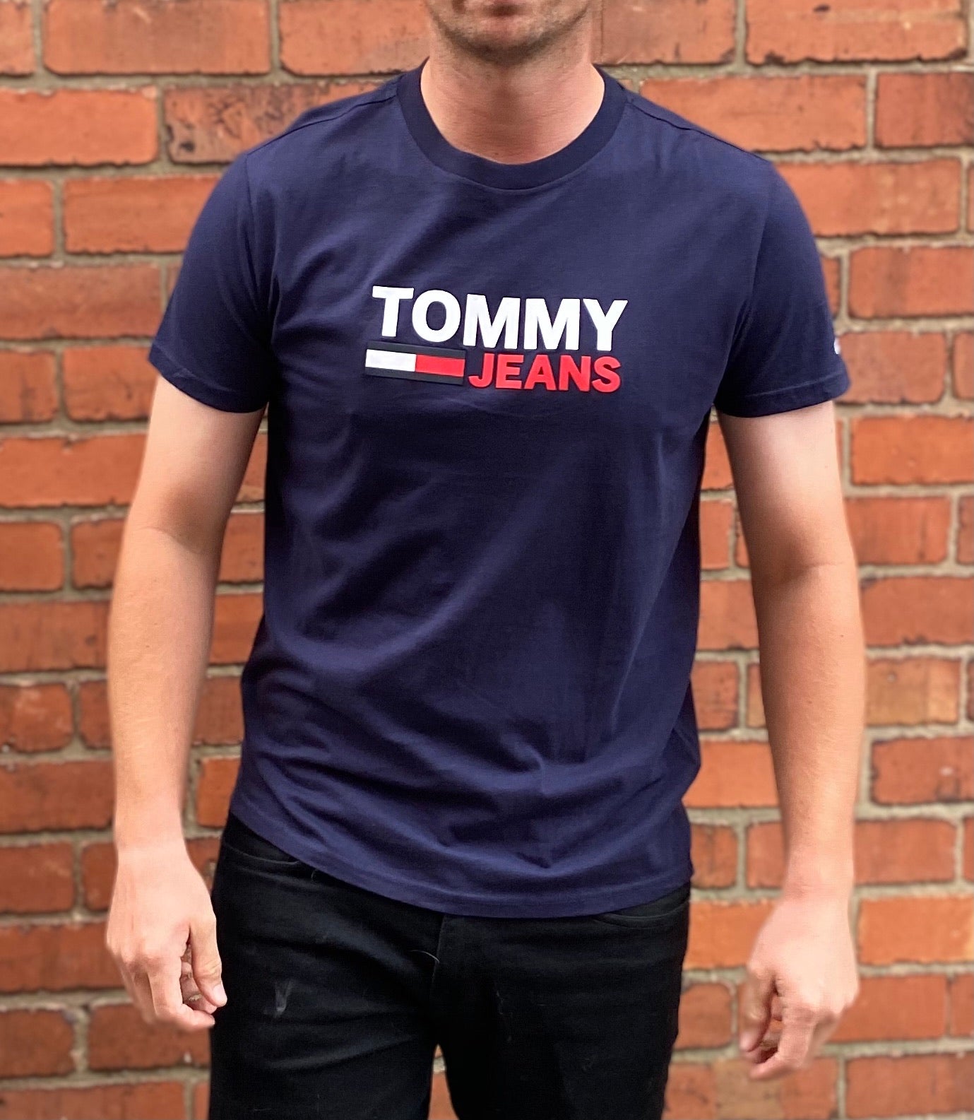 Sige kran udendørs Navy Tommy Hilfiger tee shirt / tshirt, men's / boy's branded designer –  System F