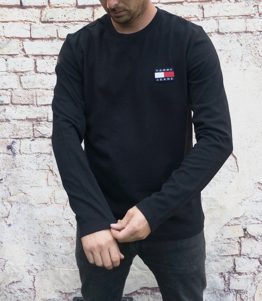 tommy hilfiger black long sleeve t shirt