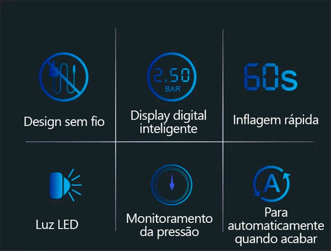 Calibrador de Pneus Digital + 3 Bicos Diferentes - AirPistol