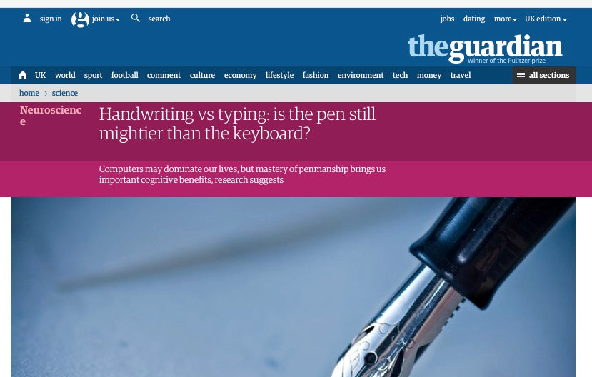 Handwriting Article Guardian
