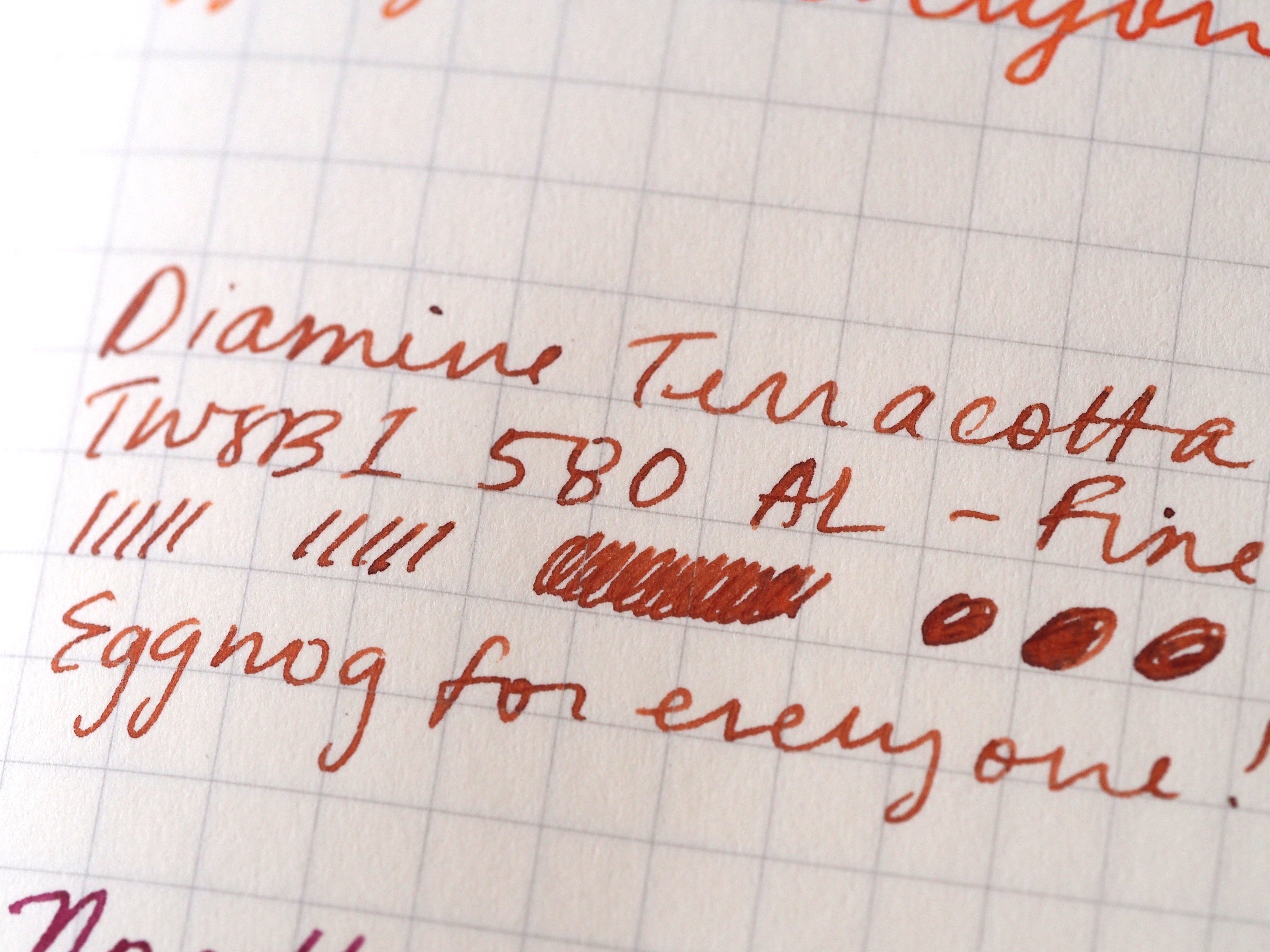 Writing sample Diamine Terracotta TWSBI 580 AL Fine