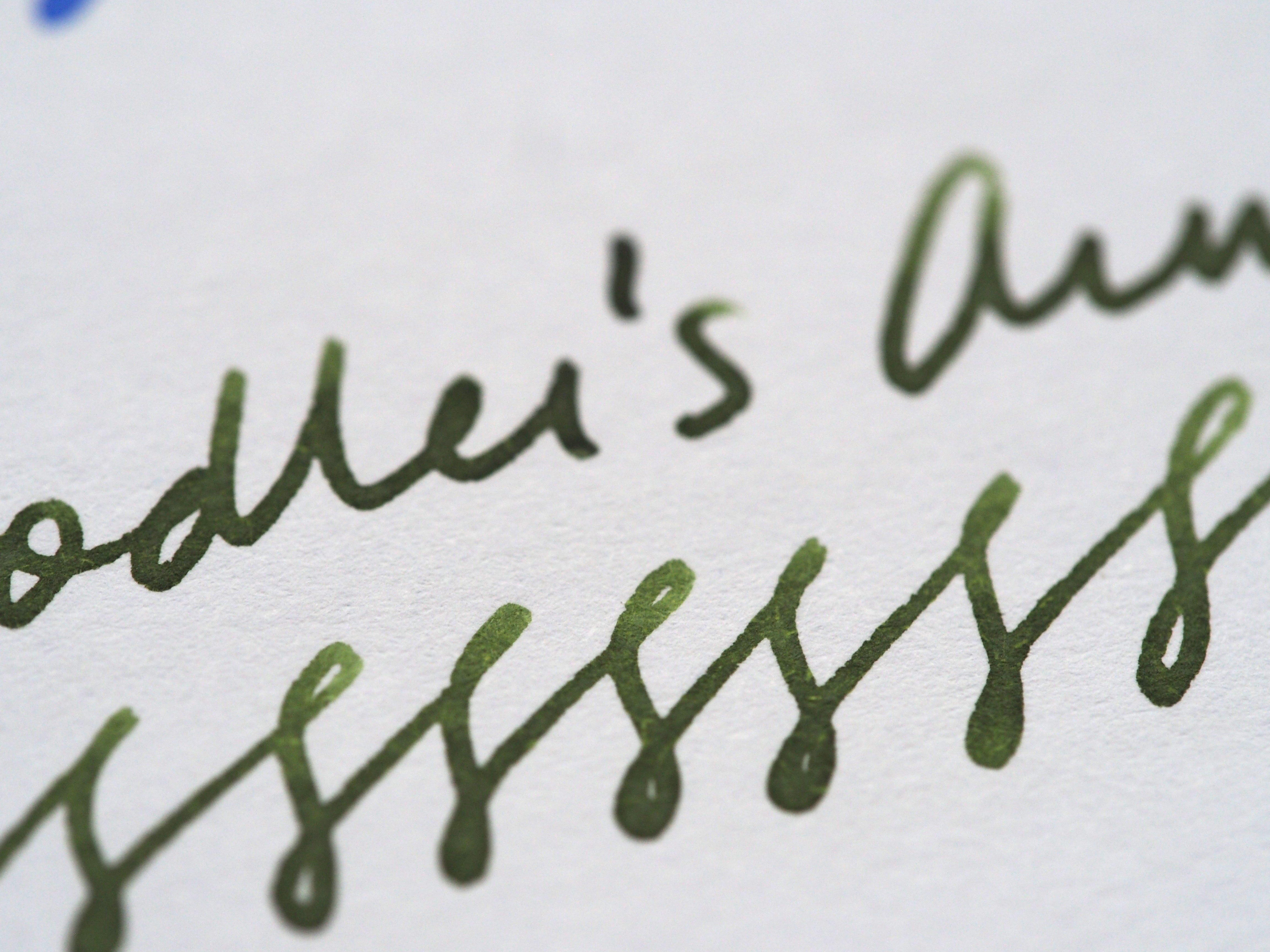 Velin de France with Noodler's Army Green
