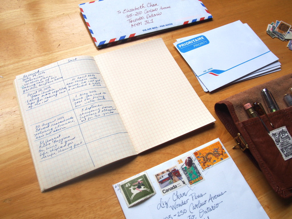 Organizing Correspondence Letter Writing Ledger Log Record Wonder Pens Stationery Shop Toronto Canada