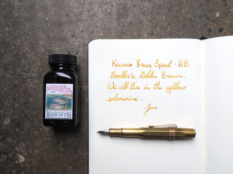 Patina on Kaweco Brass Sport after about 1 year of use, I can't remember  what it looked like new. : r/fountainpens