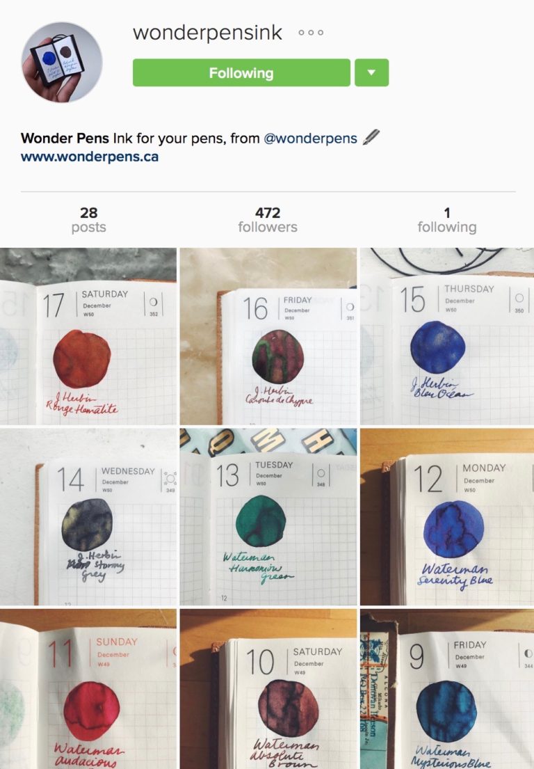 Wonder Pens Ink Instagram