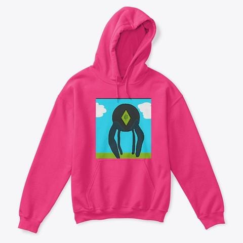 Mystical Spider Robot: Kids Classic Pullover Hoodie-Pink: By Christian James