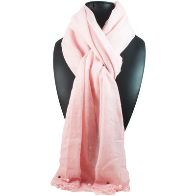 Pink Scarf with Beads