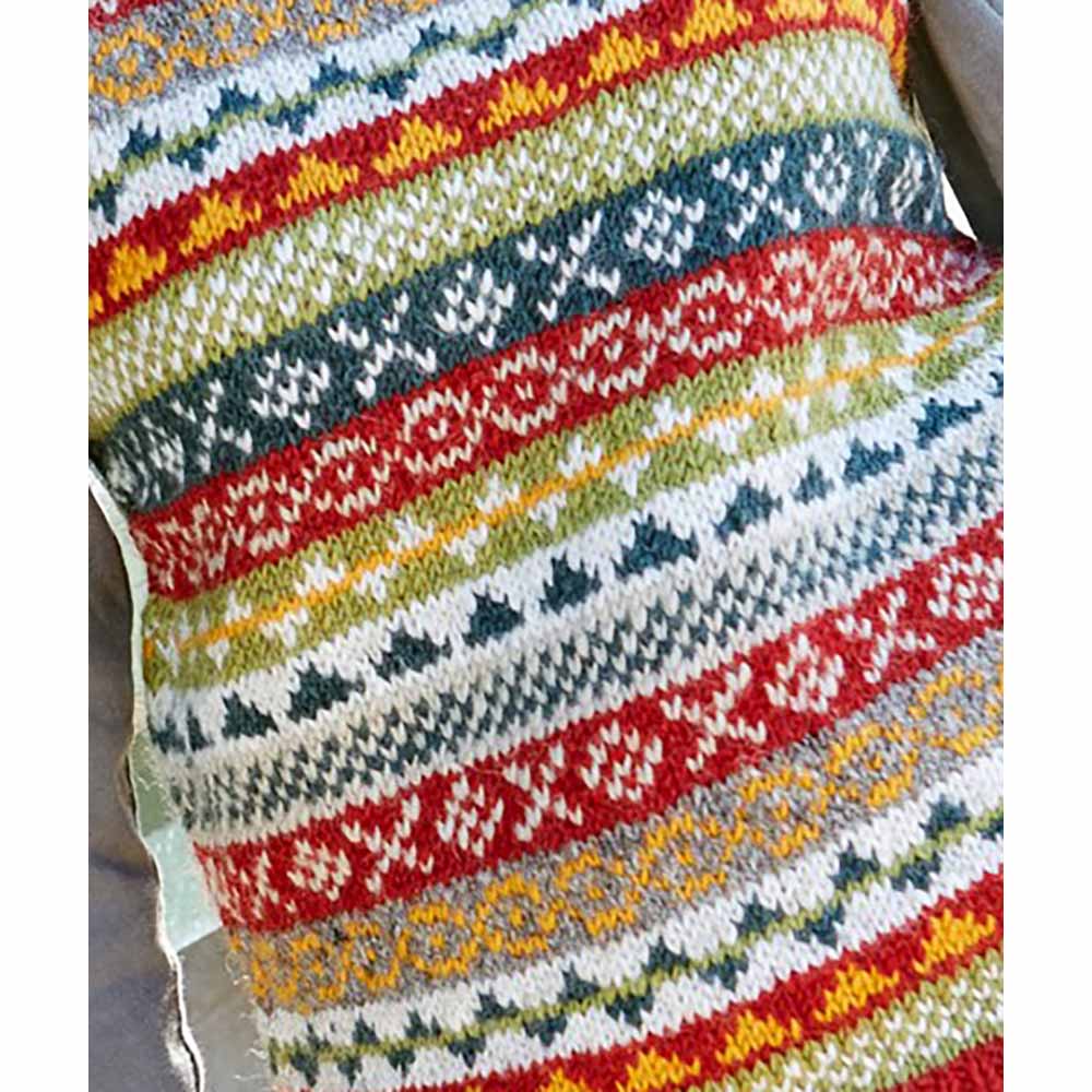 Shetland Cardigan Oatmeal Pachamama Women's hand knitted wool all season  cardigan jumper, with multicoloured fair isle patterns. Fair trade and  handmade in Nepal.