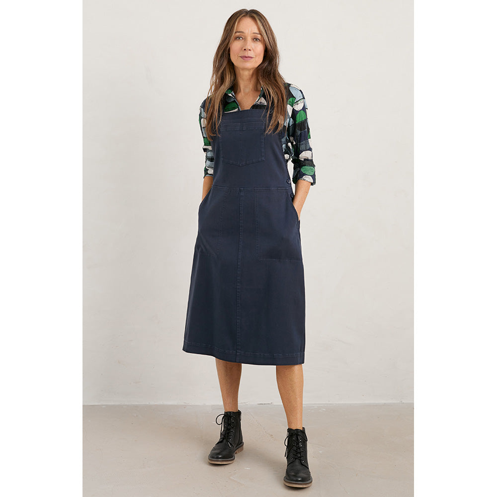 Wave Shape Pinafore Dress - Dungaree-style Needlecord Dress - Seasalt  Cornwall