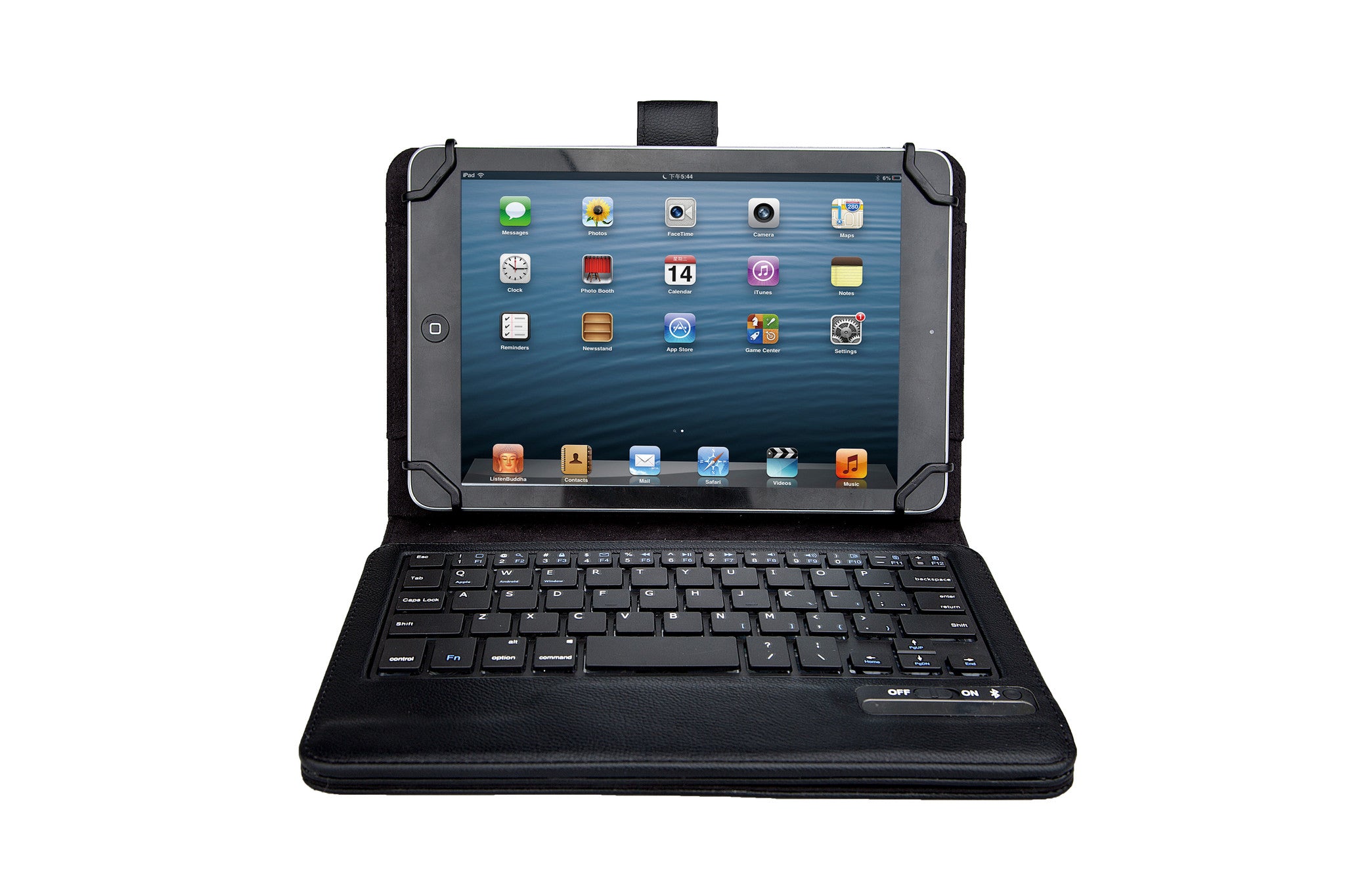 Kyasi Wireless Executive Bluetooth Keyboard Case Folio Universal 9 To 10 Inch Tablets - Removeable Keyboard Black