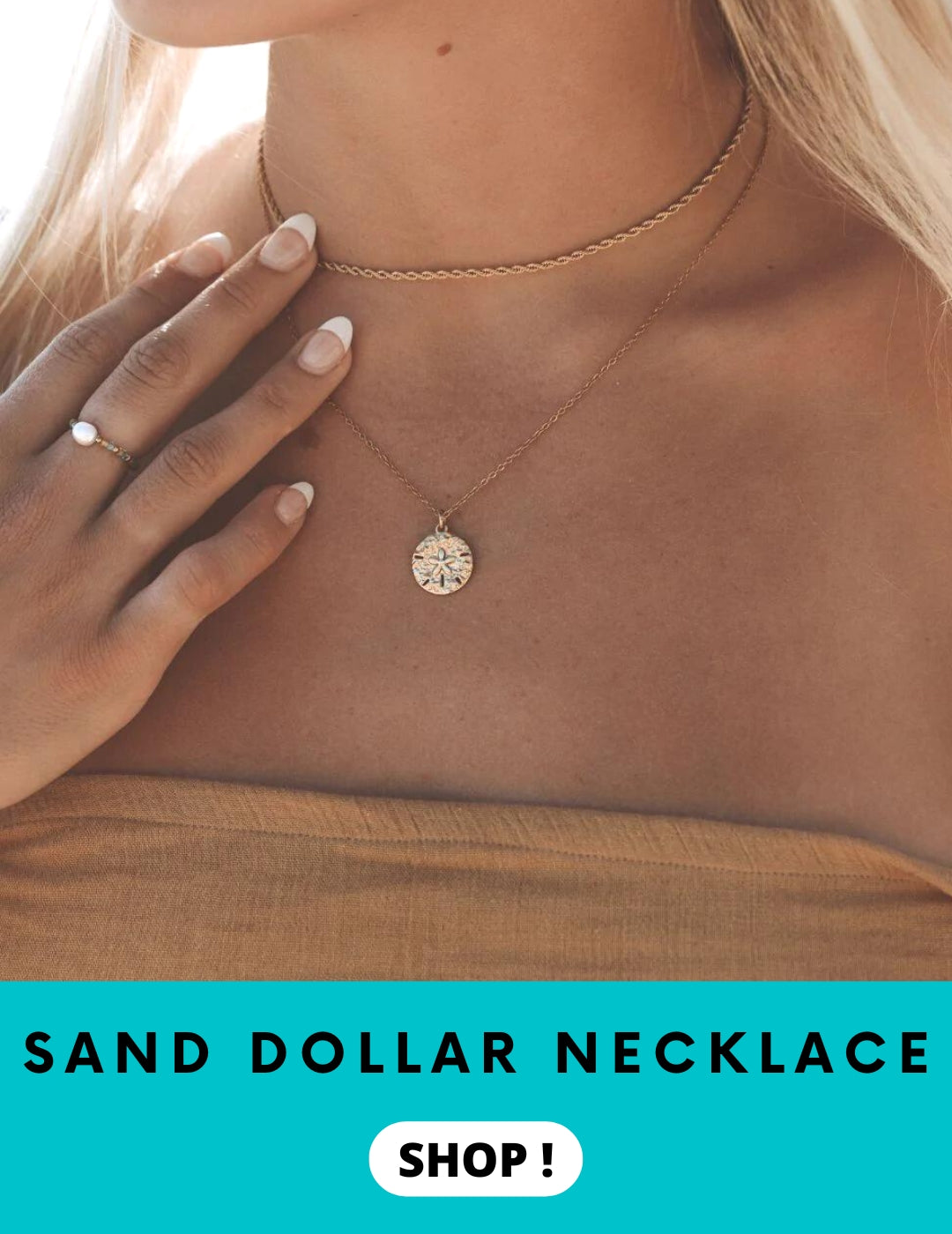 Sand dollar necklace waterproof jewelry
