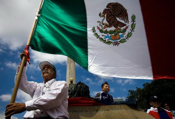 Man Waving Mexican Flag