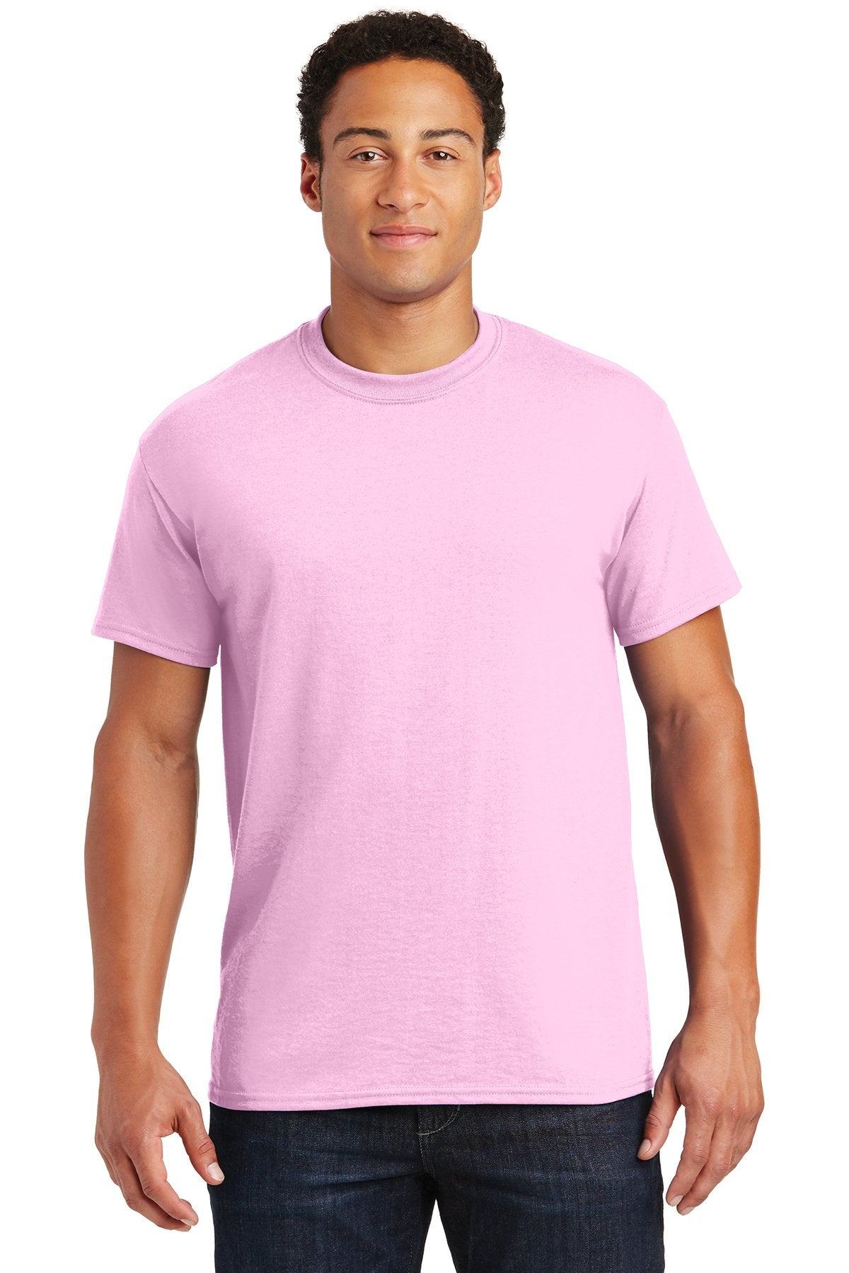 Gildan Dryblend Cotton Poly T Shirt in Light Pink, add a custom design