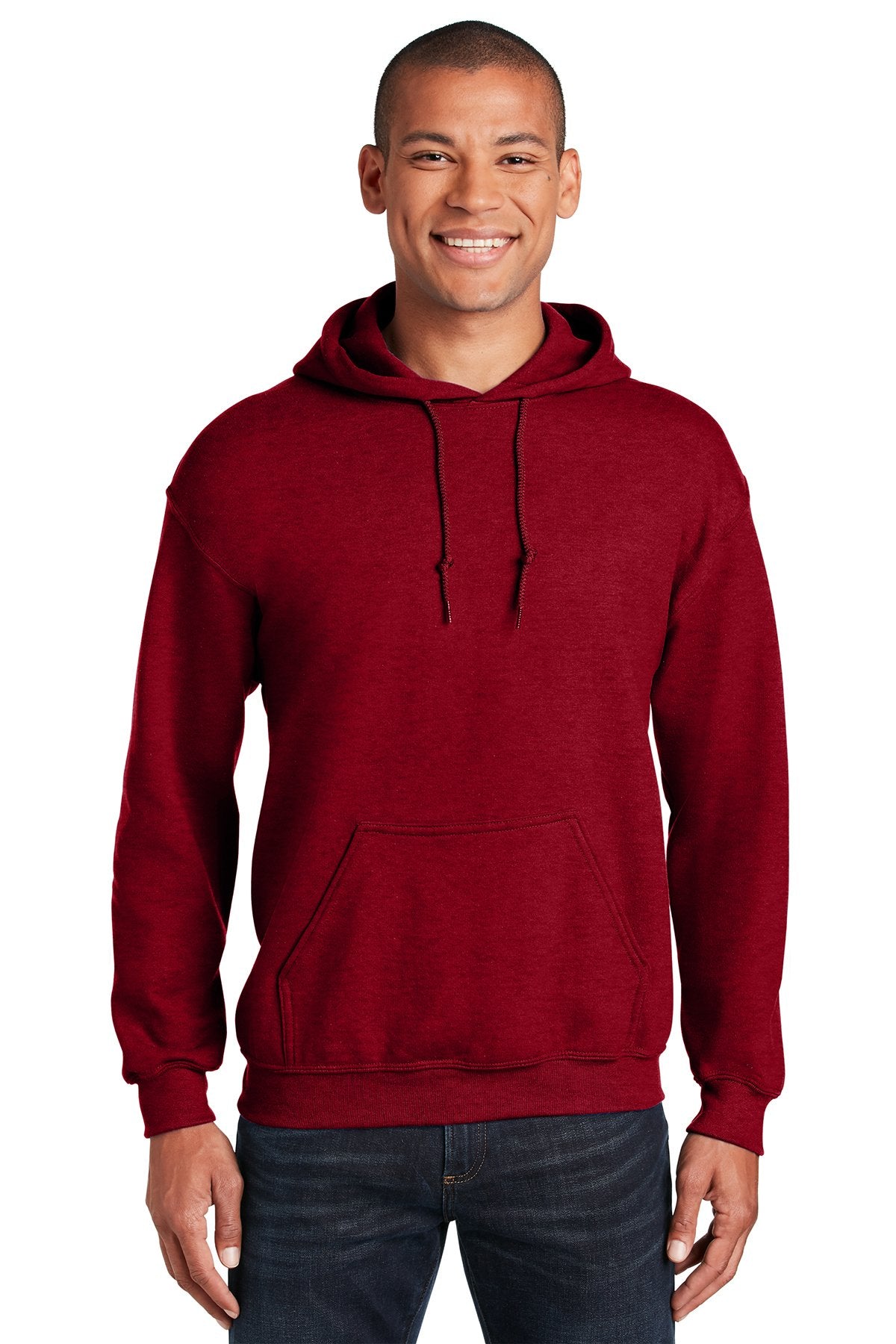 Branded Gildan Heavy Blend Hooded Sweatshirt 18500 Antique Cherry Red