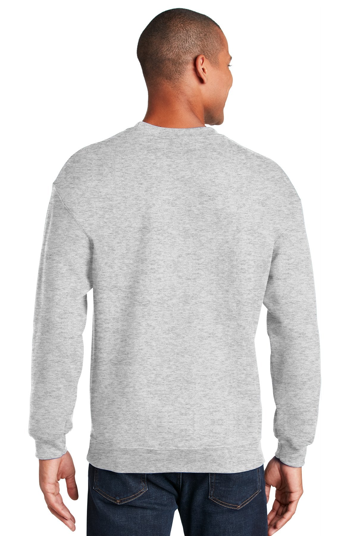 Gildan Heavy Blend Crewneck Sweatshirt in Ash, with a custom logo
