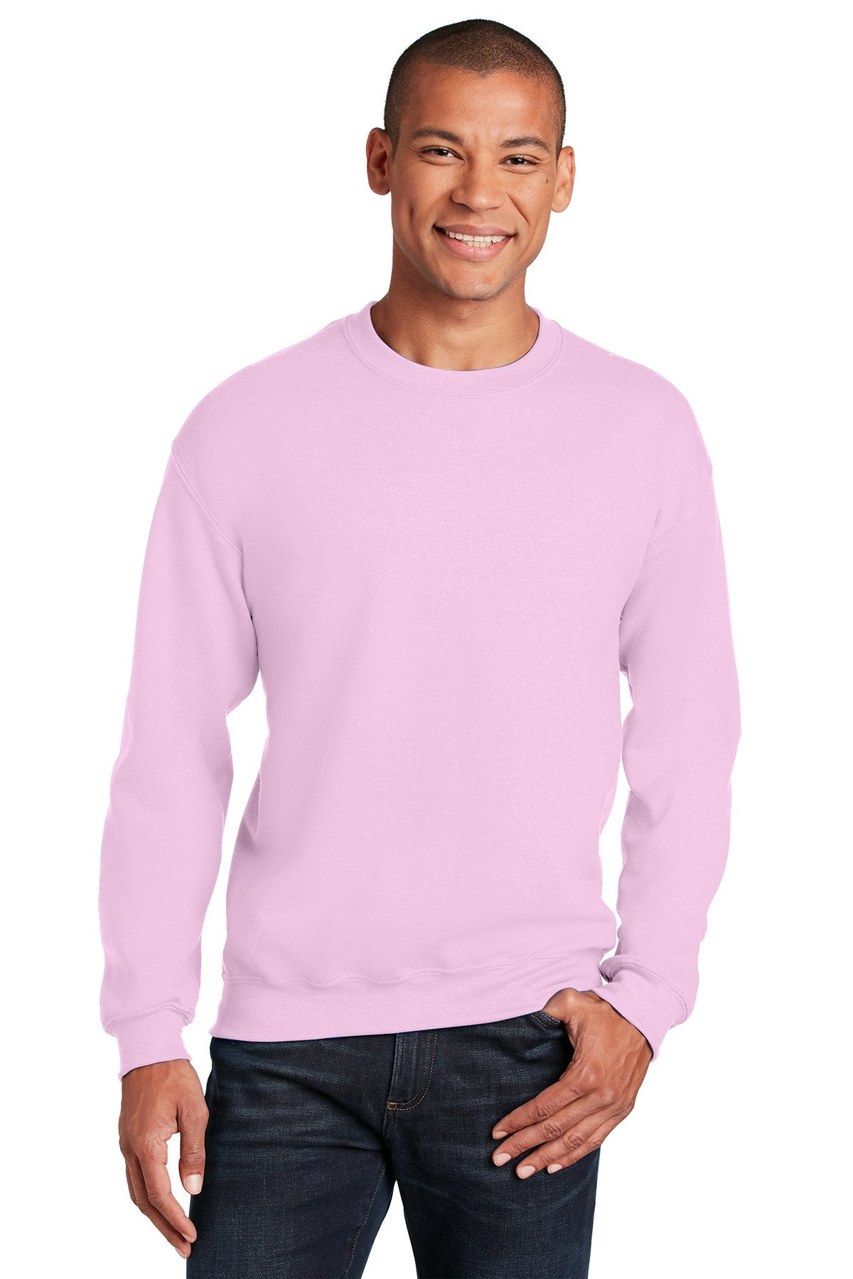 Custom Gildan Heavy Blend Crewneck Sweatshirt 18000 Light Pink