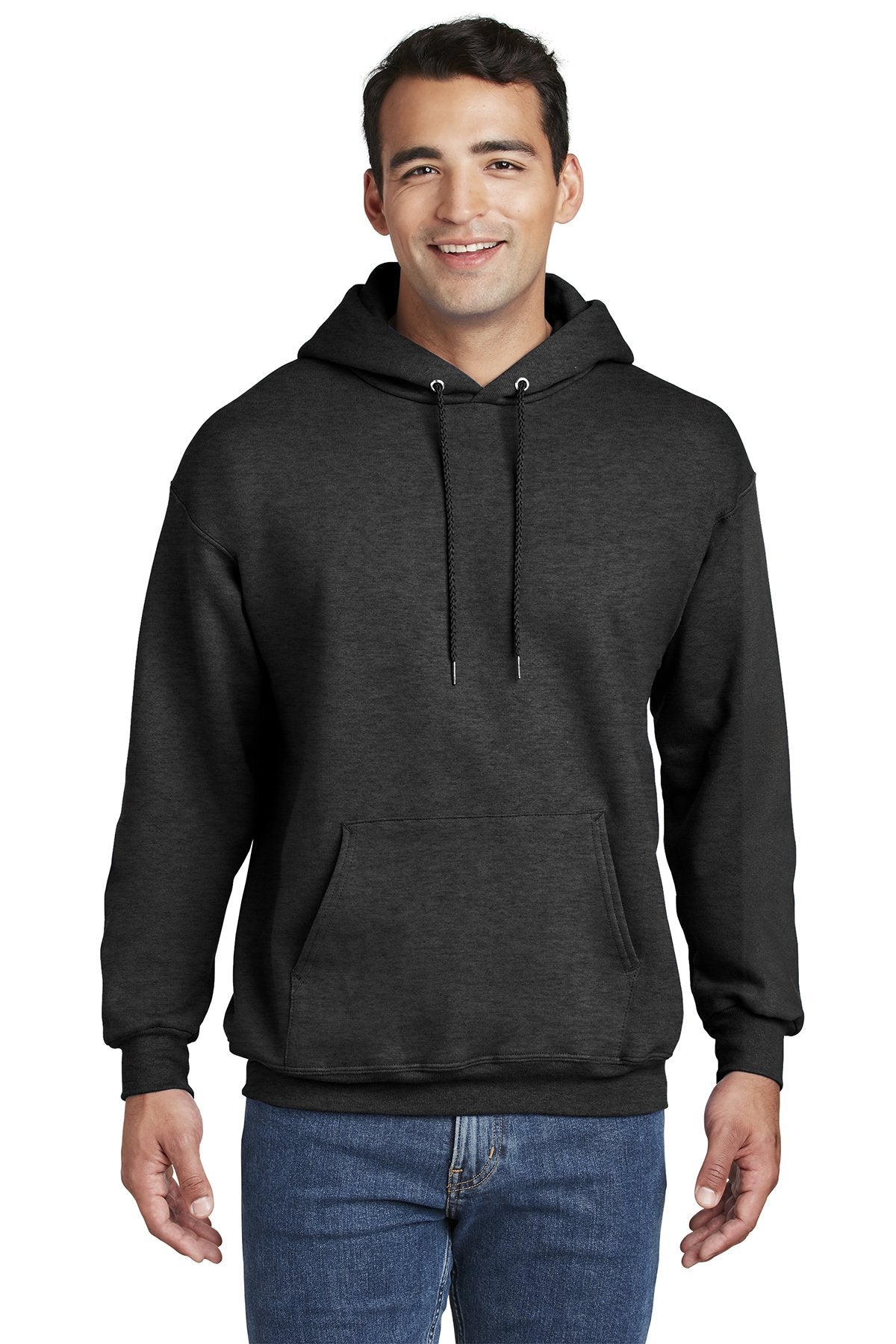 Hanes Ultimate Cotton Pullover Hooded Sweatshirt in Charcoal Heather ...