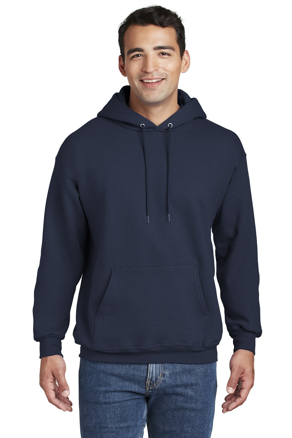 Hanes Ultimate Cotton Pullover Hooded Sweatshirt in Navy, with a custom ...