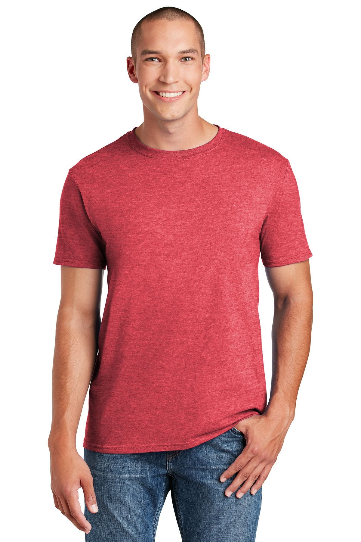 Branded Gildan Softstyle T Shirt 64000 Heather Red