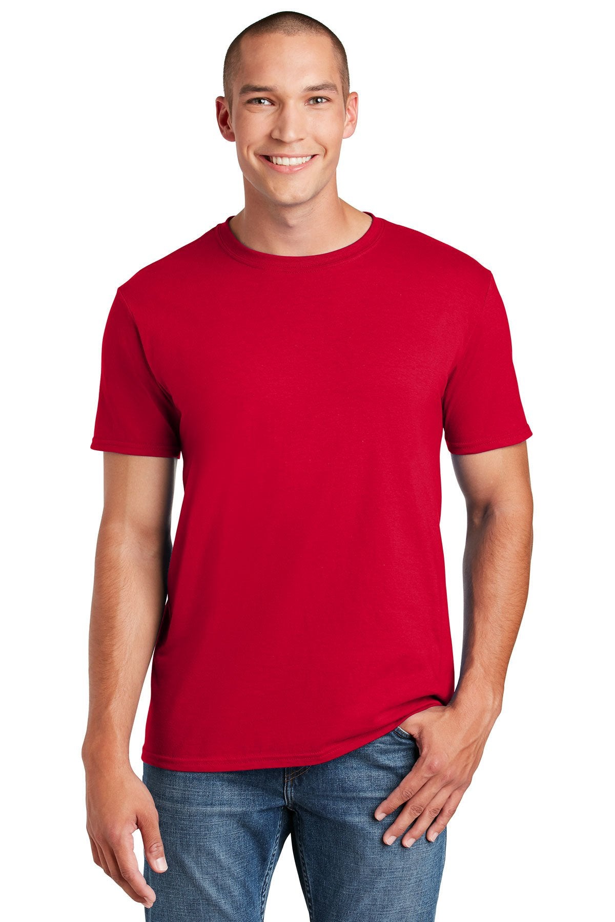 Gildan Softstyle T Shirt in Red, add a custom design