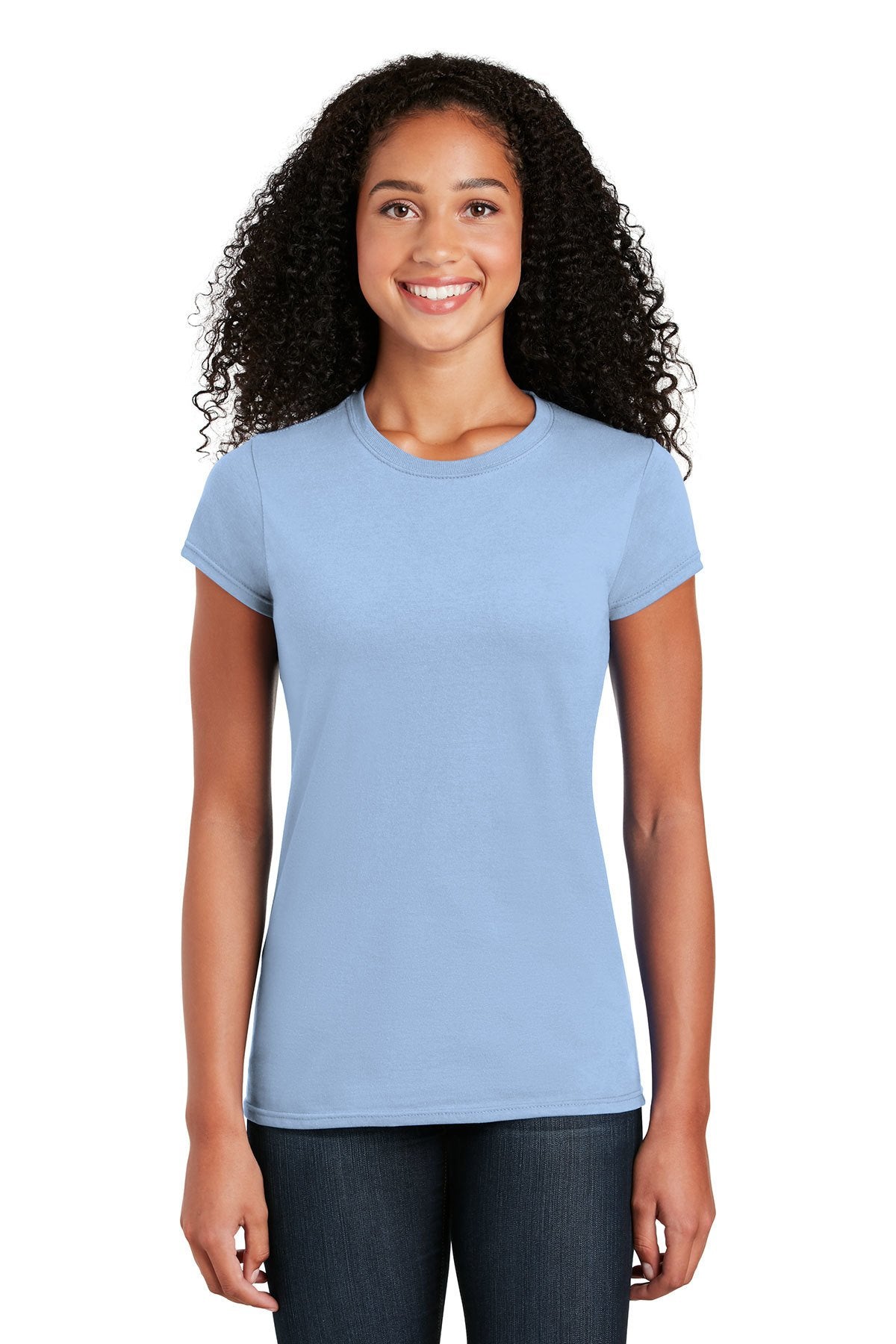 Gildan Softstyle Ladies T Shirt in Light Blue, add a ...