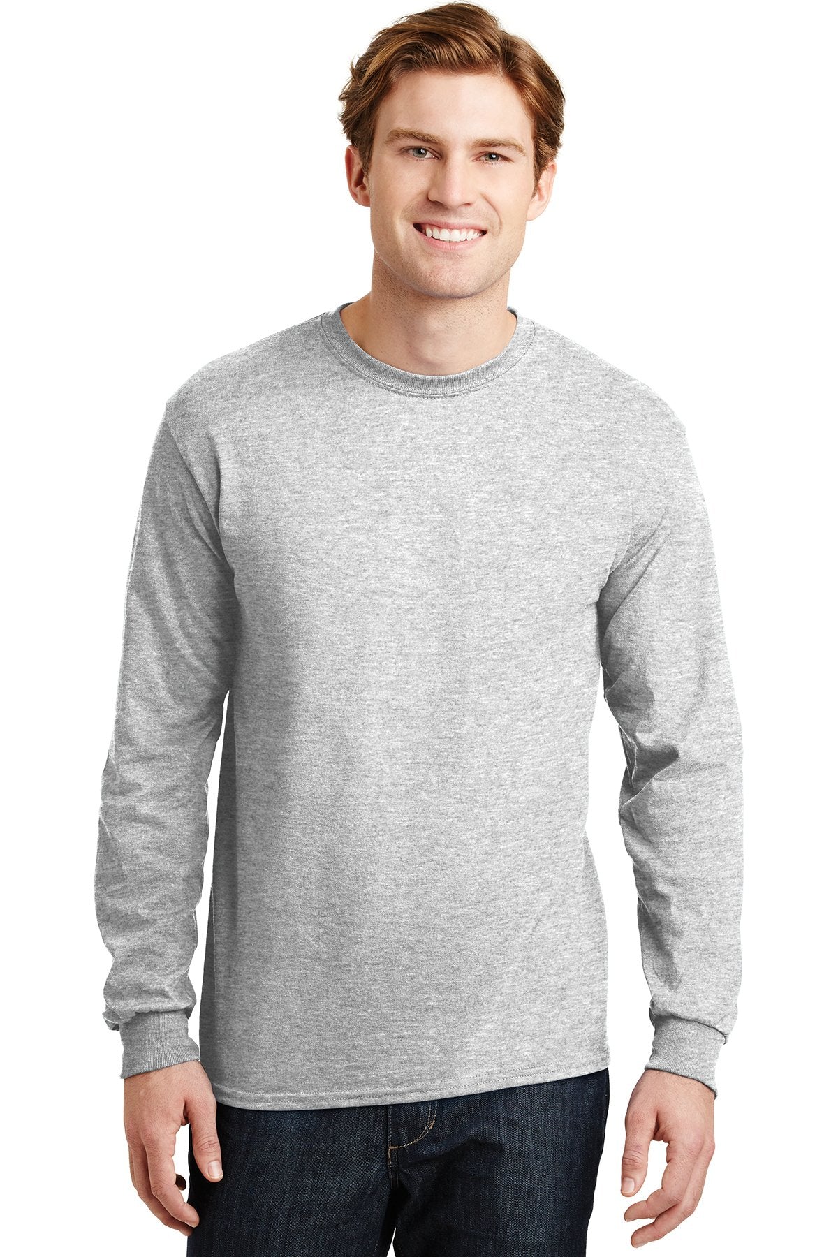 Branded Gildan Dryblend Cotton Poly Long Sleeve T Shirt 8400 Ash Grey
