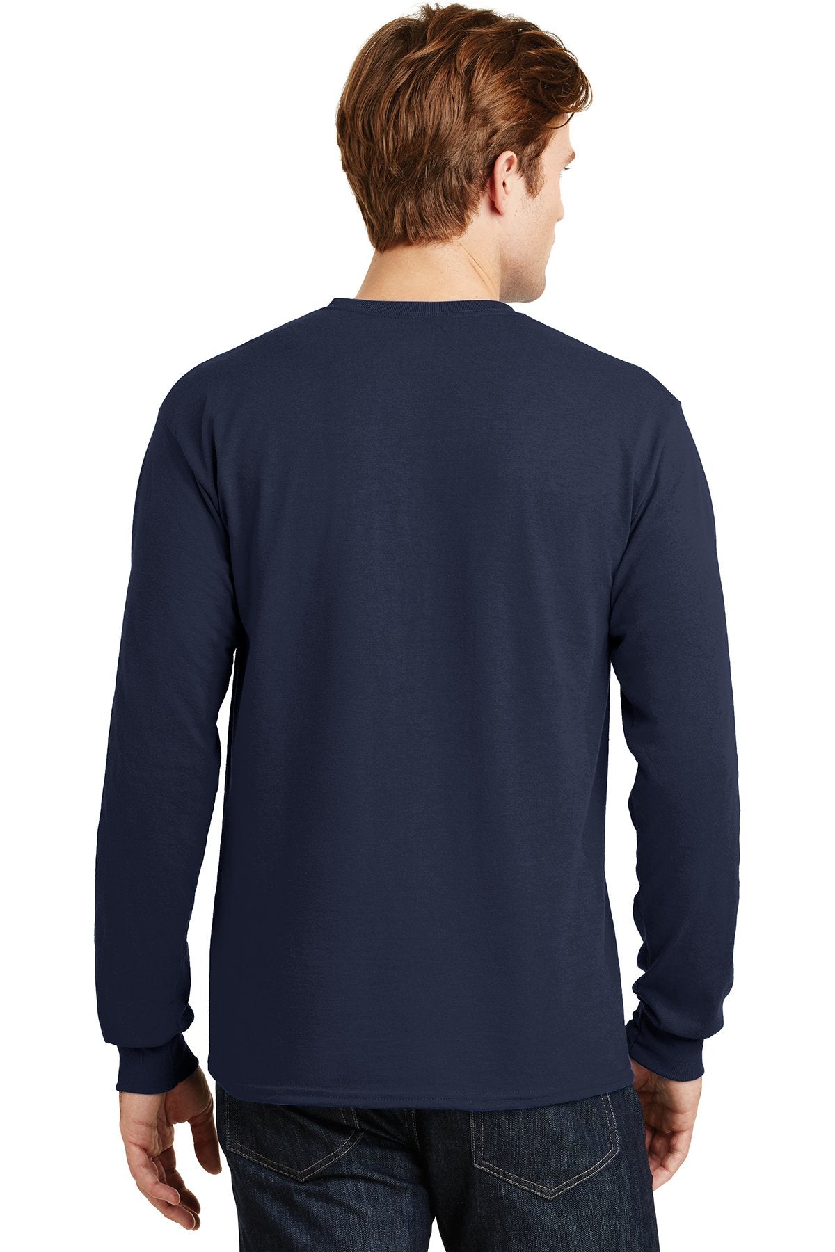 Custom Gildan Dryblend Cotton Poly Long Sleeve T Shirt 8400 Navy – LEAD ...