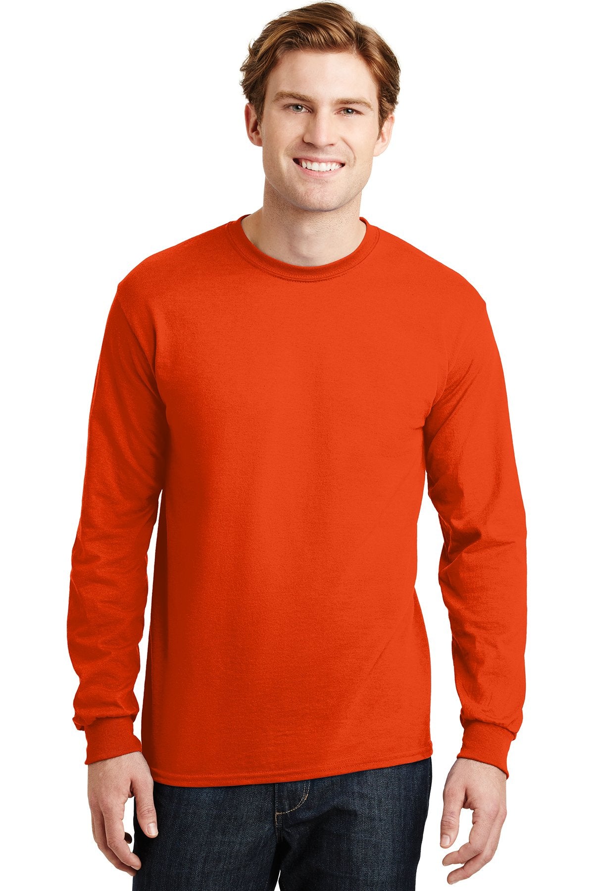 Gildan Dryblend Cotton Poly Long Sleeve T Shirt in Orange, add a custom ...