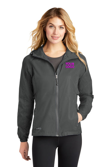 Custom Logo Eddie Bauer Women's Pink Lotus-Grey Steel Trail Soft Shell  Jacket