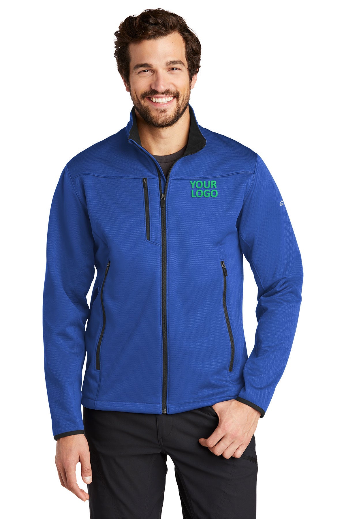 Custom Eddie Bauer Weather-Resist Soft Shell Jacket EB538 Cobalt Blue