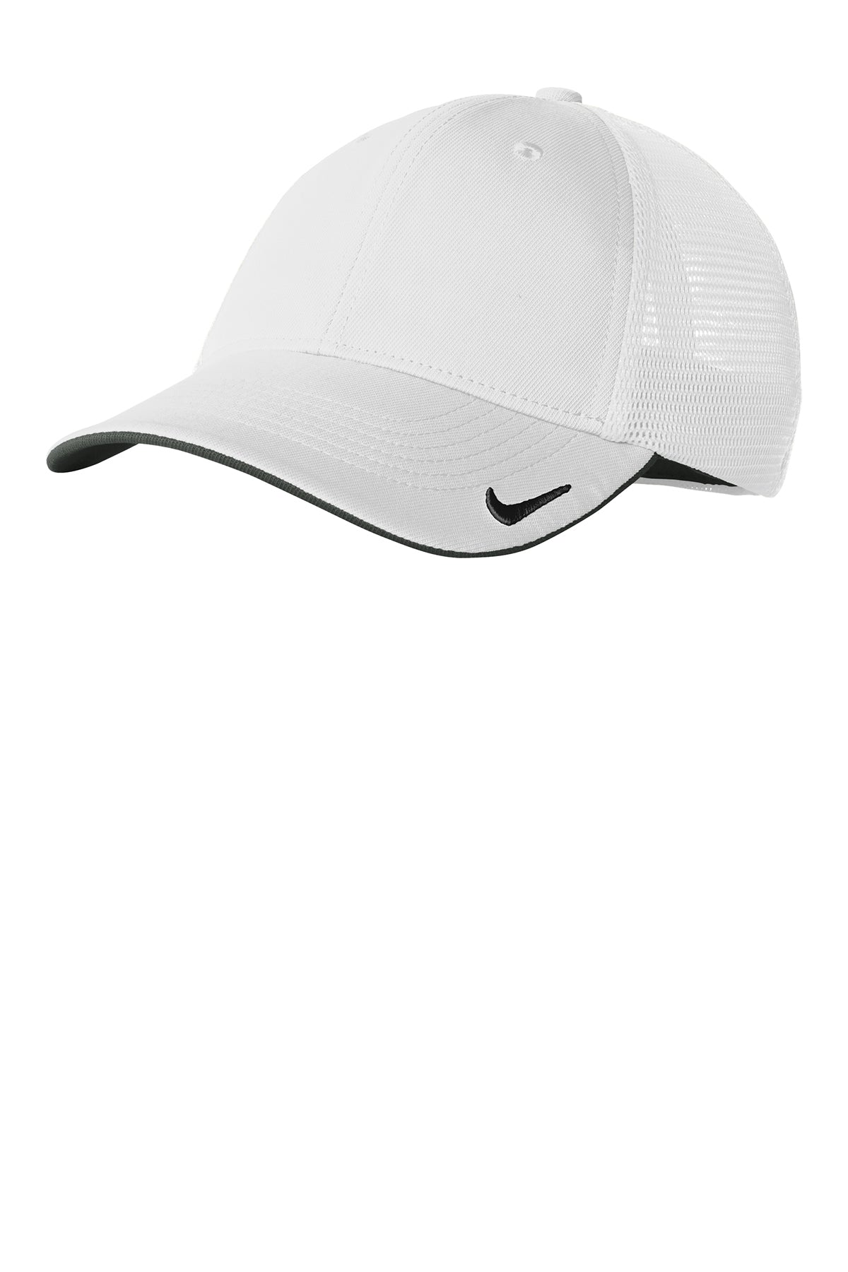 Branded Nike DriFIT Mesh Back Cap White/ White