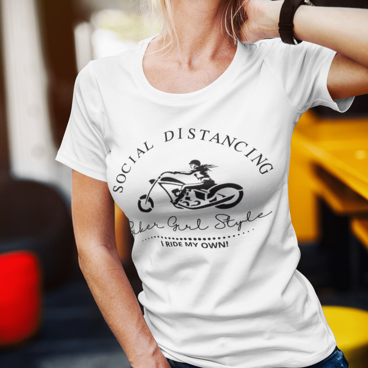 DILLIGAF GOOD GIRL GONE BIKER motorcycle T-shirt for women