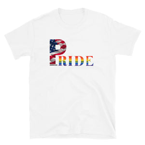 LGBTQIA PRIDE  Unisex T-shirt with American Flag