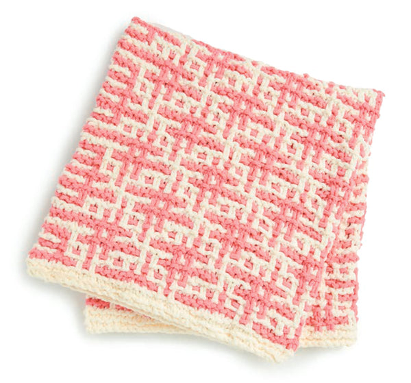 Bernat Forever Fleece Chevron Knit Blanket Pattern