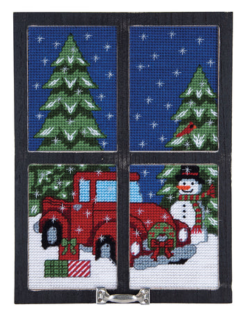 Snowman Ornament Plastic Canvas Kit - 4X3 14 Count