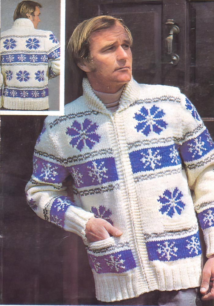 PATTERN Vintage MENS Ski Sweater PATTERN 1950s skier evergreens norwegian  colorwork