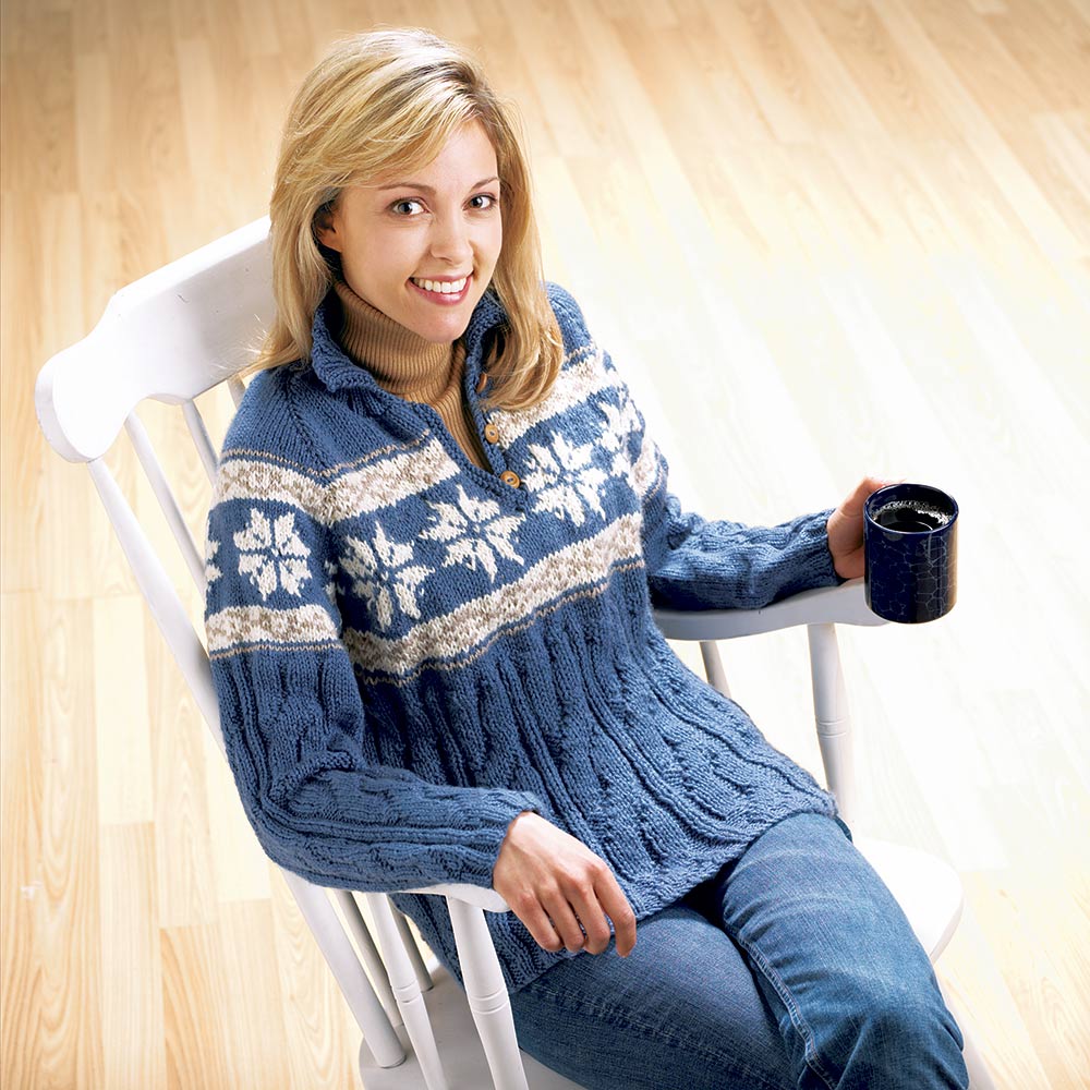 Snowflake Yoke Pullover Pattern – Mary Maxim Ltd