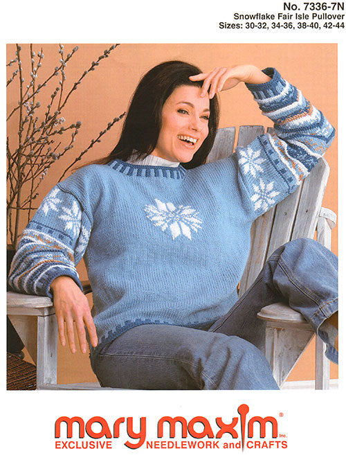 Snowflake Yoke Pullover Pattern – Mary Maxim Ltd