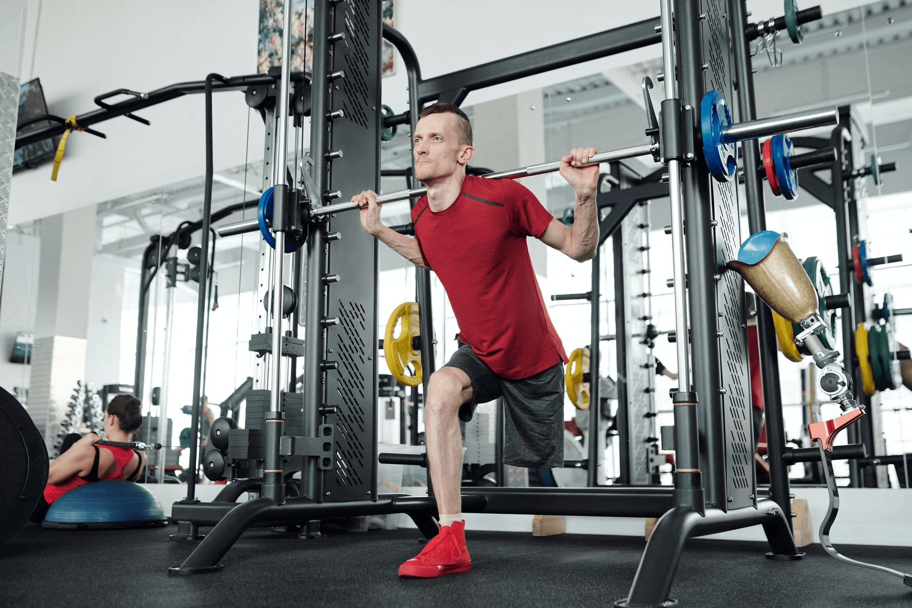 man using gym equipment