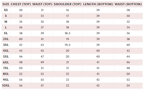 Apella Mens Size Chart