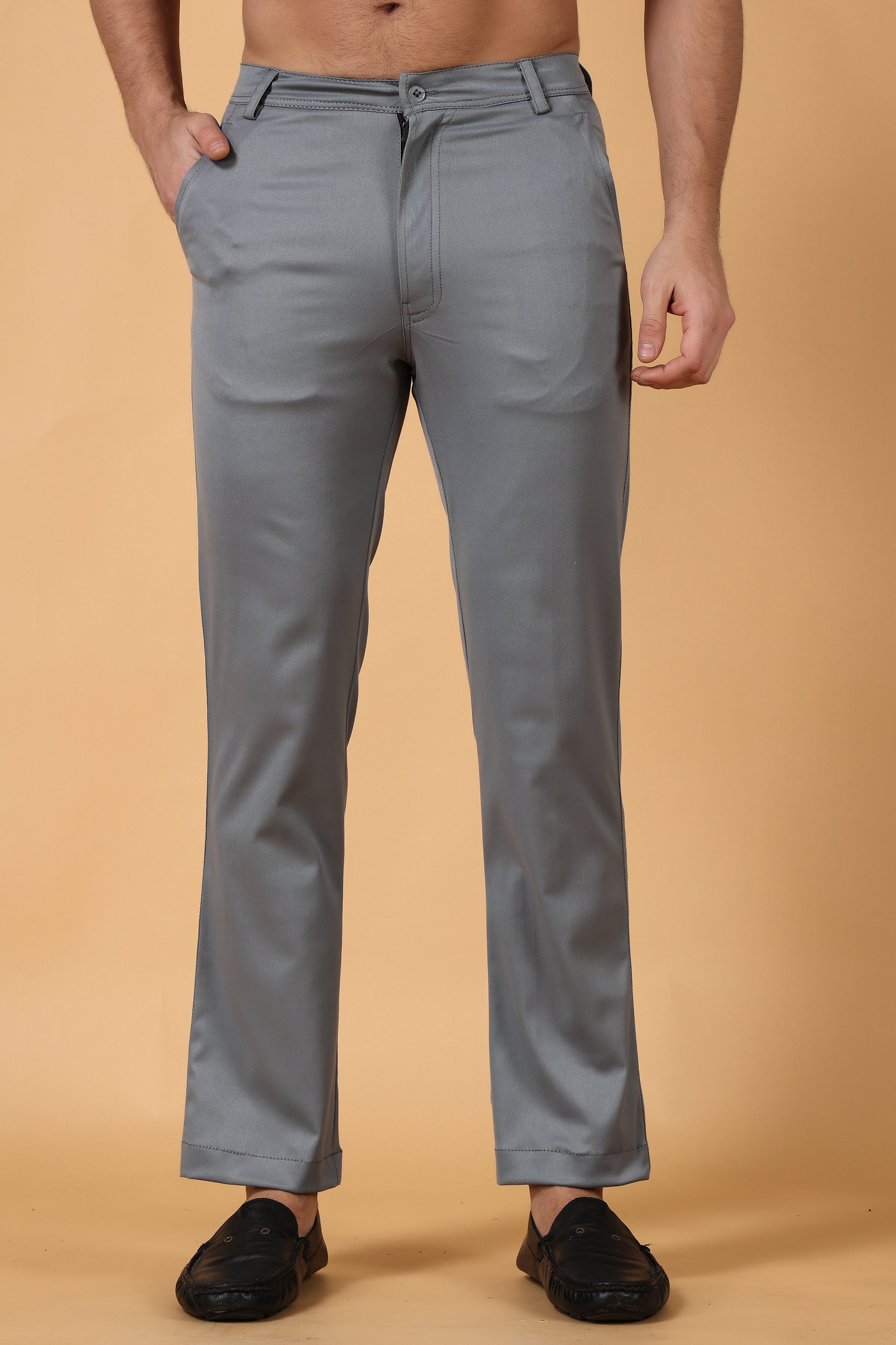 Buy HIGHLANDER Men Grey Tapered Fit Solid Cropped Chinos  Trousers for Men  3881067  Myntra