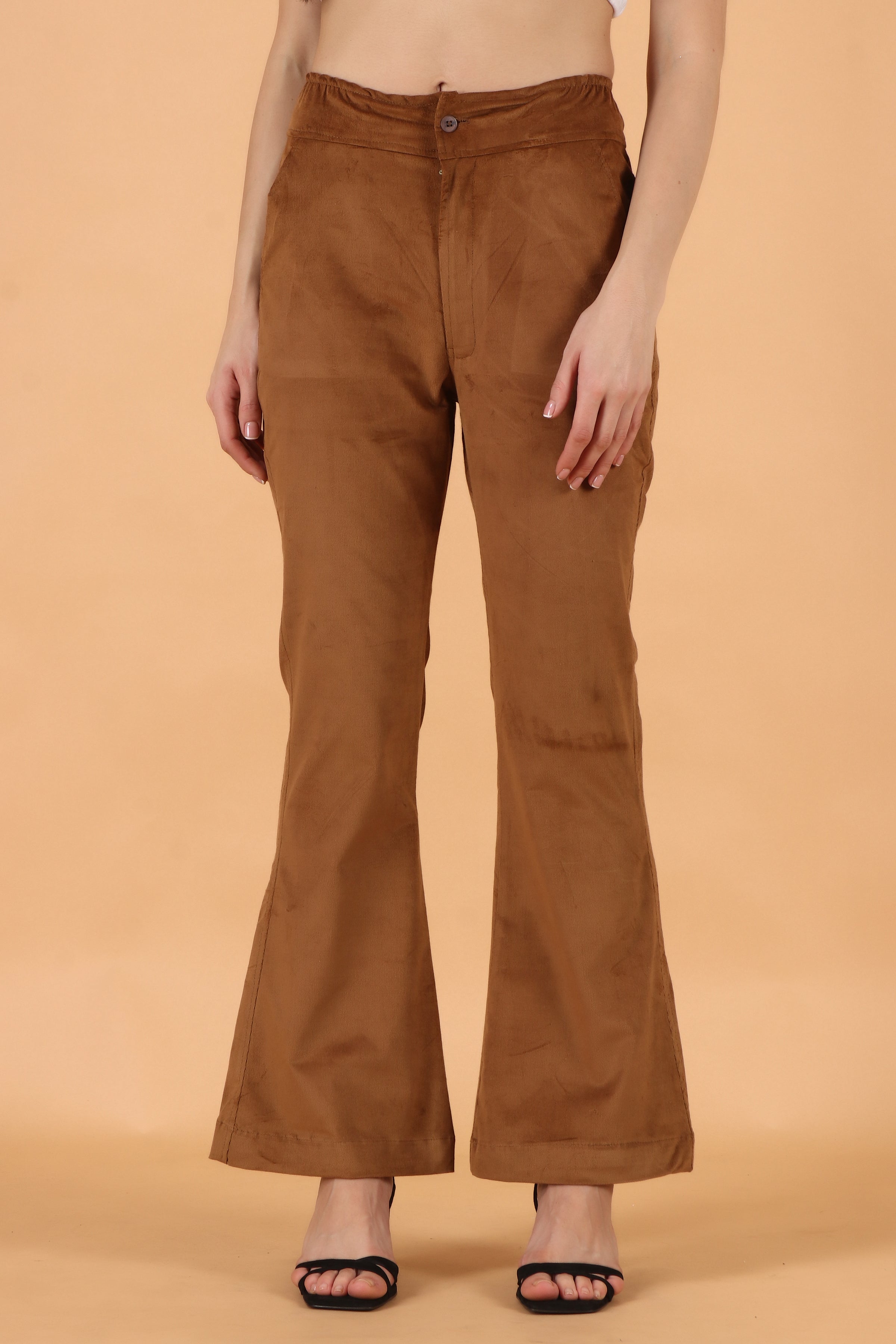 Buy Brown Tapered Pleated Corduroy High Waisted Pants, Velvet Pants, Corduroy  Trousers Women IPANTS BA30051 Online in India - Etsy