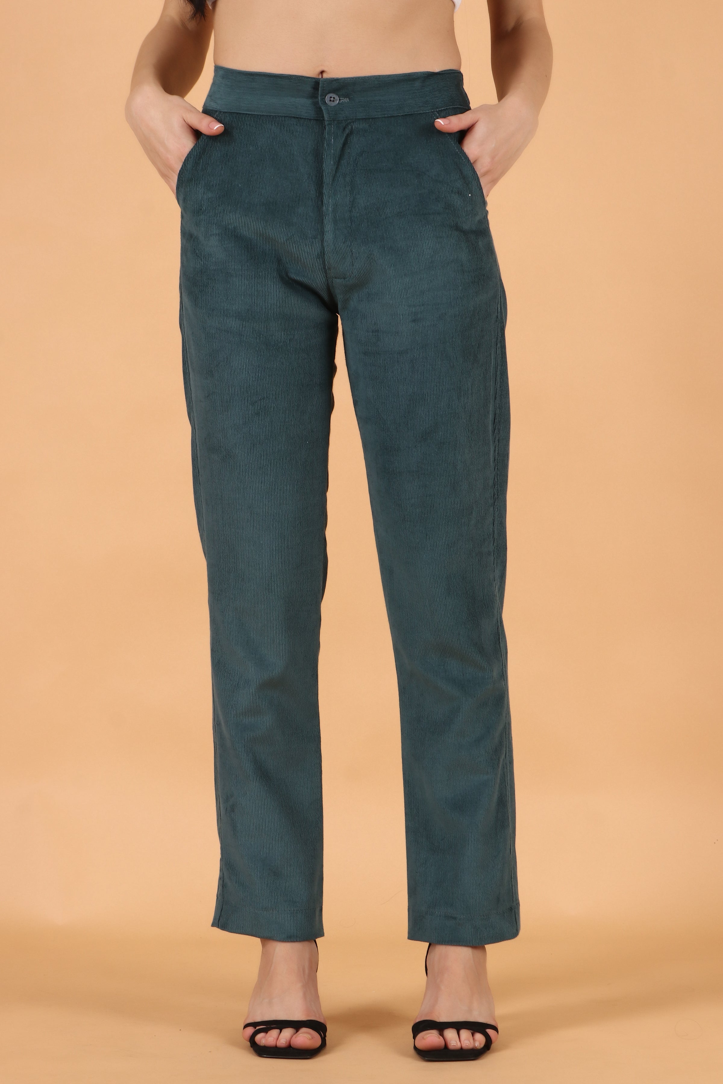 Cord trousers Chenila corduroy green by someday | shop your favourites  online